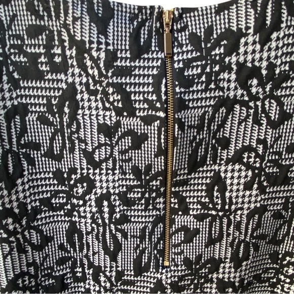 Nina Leopard Black and White Floral Bell Sleeve Mini Dress I Size: L - Picture 6 of 8